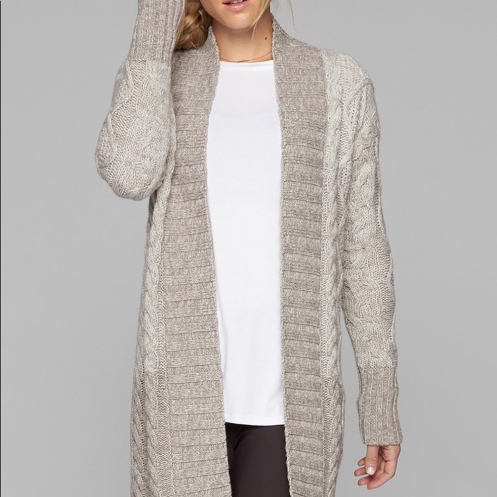 Athleta Cashmere Cable Cardigan